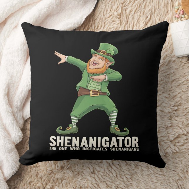 Shenanigator Dabbing Leprechaun St Patrick's Day Cushion (Blanket)