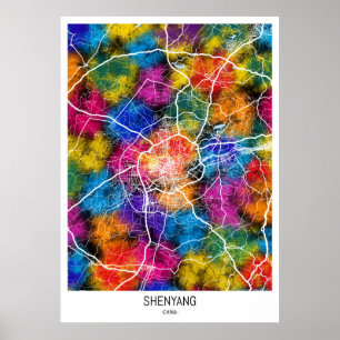 Shenyang China City Map Poster
