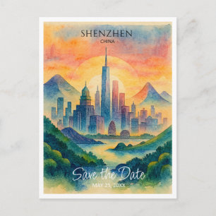 Shenzhen China Destination Save the Date  Postcard