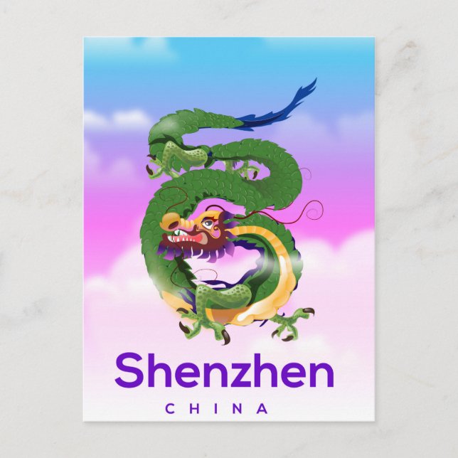 Shenzhen China Dragon travel poster Postcard (Front)