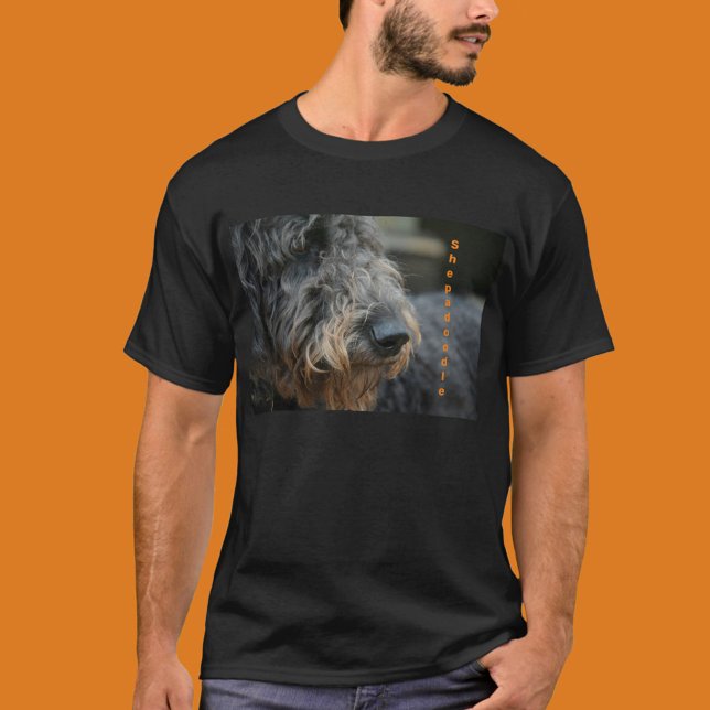 Shepadoodle Dog Photographic Portrait T-Shirt (Creator Uploaded)