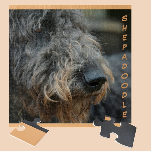 Shepadoodle Up Close and Personal Jigsaw Puzzle (Creator Uploaded)