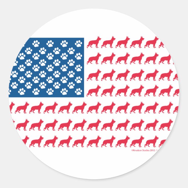 Shepard-Flag Patriotic Classic Round Sticker (Front)