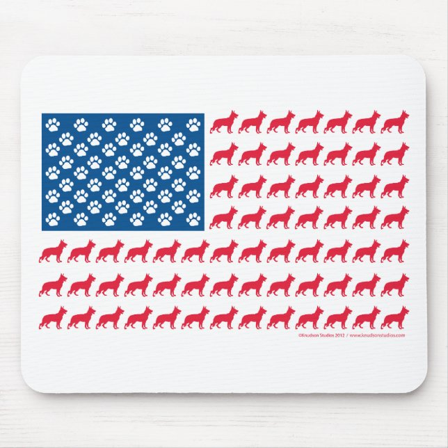 Shepard-Flag Patriotic Mouse Pad (Front)