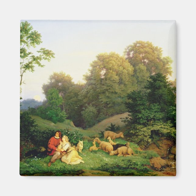 Shepherd and Shepherdess in a German landscape Magnet (Front)
