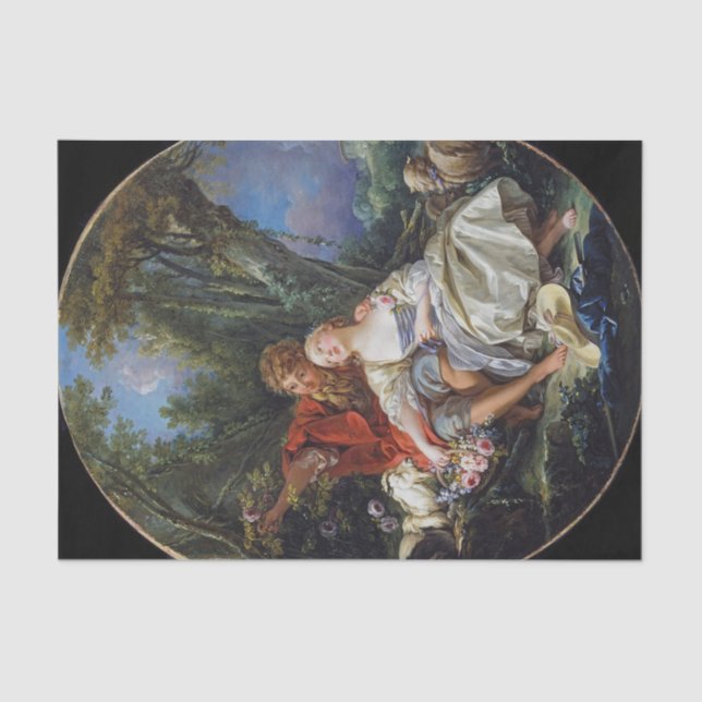 Shepherd and Shepherdess Reposing by Boucher       Tissue Paper (Front)