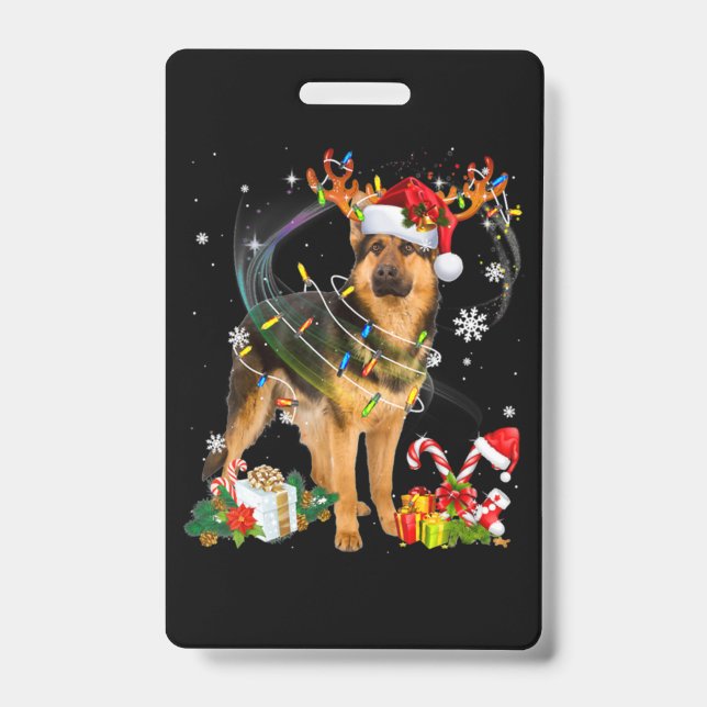 Shepherd Christmas Dog ID Badge (Front)