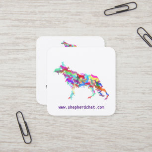 Shepherd Dog colourful  Square Business Card