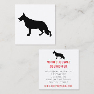 Shepherd Dog cool black Square Business Card