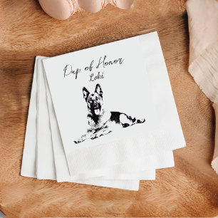 Shepherd Dog Custom Cocktail Napkin Pet Napkin
