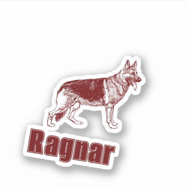 Shepherd Dog Custom Names Cut Sticker (Front)