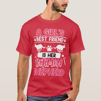 Shepherd Dog GIRLS BEST FRIEND IS HER GERMAN vinta T-Shirt