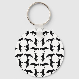 Shepherd dog silhouette key ring