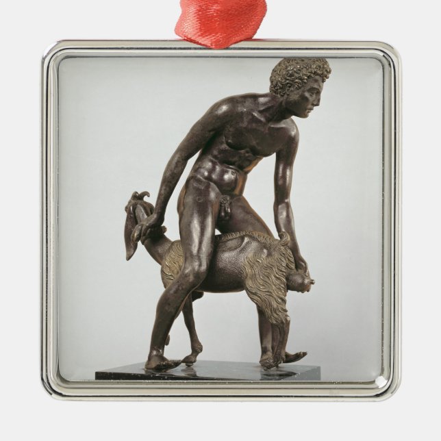 Shepherd milking a goat metal tree decoration (Front)