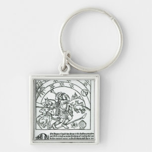 Shepherd under Sun, Moon and Stars Key Ring
