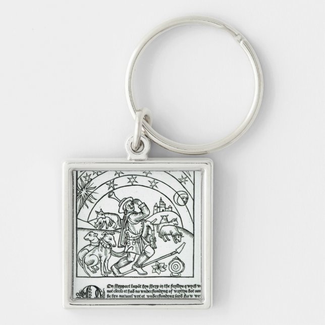 Shepherd under Sun, Moon and Stars Key Ring (Front)