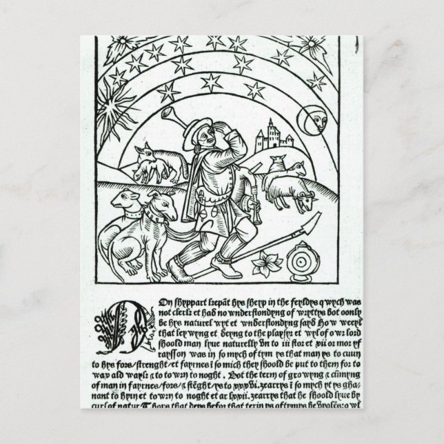 Shepherd under Sun, Moon and Stars Postcard (Front)