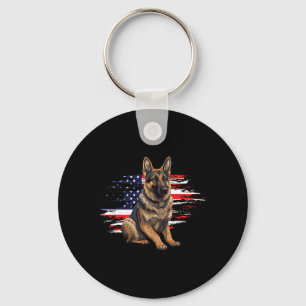 Shepherd Usa Flag 4th Of July Dog Dad Fathers Day Key Ring