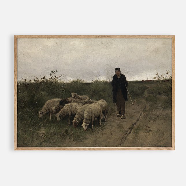 Shepherd, vintage oil on canvas poster (Creator Uploaded)
