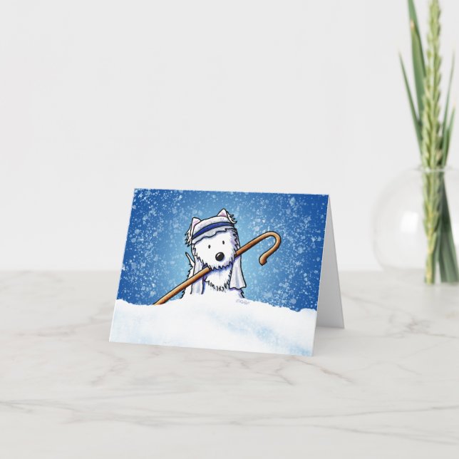 Shepherd Westie terrier Christmas Note Card (Front)