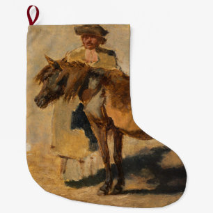 Shepherd With a Horse (Equine) Large Christmas Stocking