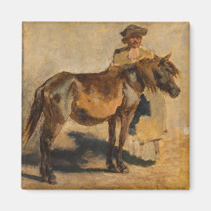 Shepherd With a Horse (Equine) Magnet