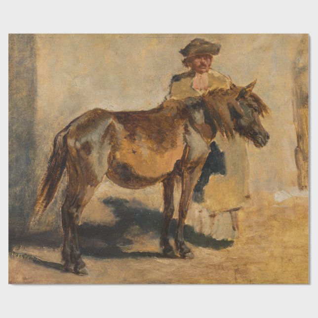 Shepherd With a Horse (Equine) Wrapping Paper (Flat)