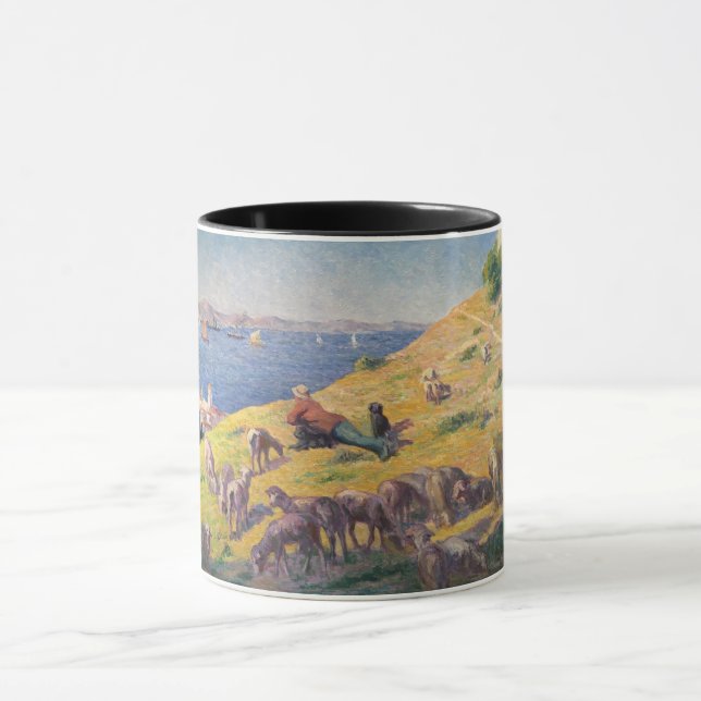 Shepherd With His Sheep Watching the Sea Mug (Center)