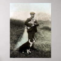 Shepherd With Lamb and Border Collie~Poster