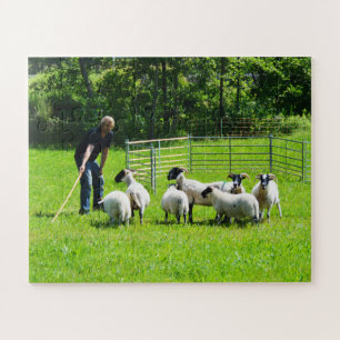 Shepherd with sheep jigsaw puzzle