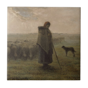Shepherdess and Her Flock   1862-63 Tile