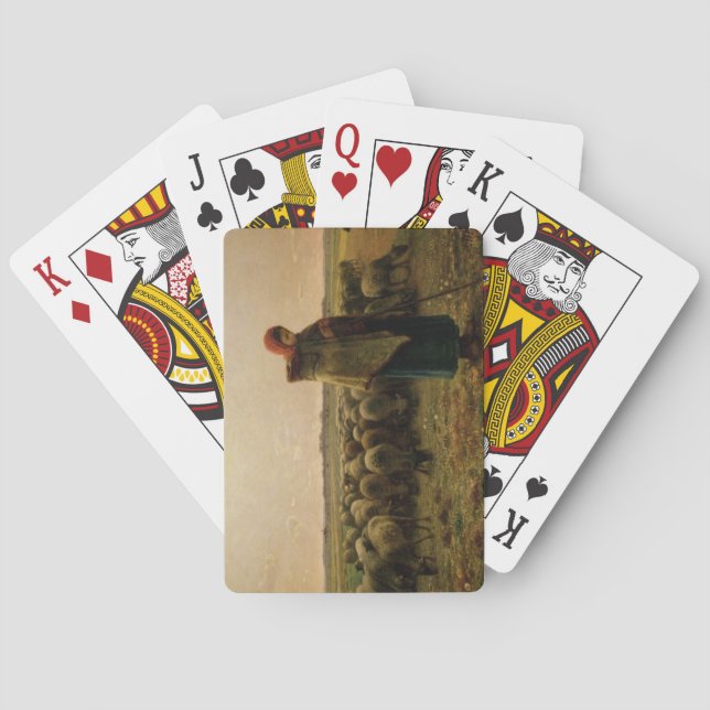 Shepherdess with her Flock, 1863 Playing Cards (Back)