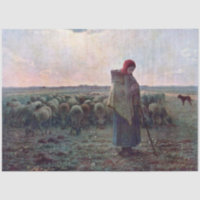 Shepherdess with Her Flock, Jean-Francois Millet