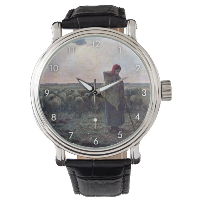 Shepherdess with Her Flock, Jean-Francois Millet Watch (Front)