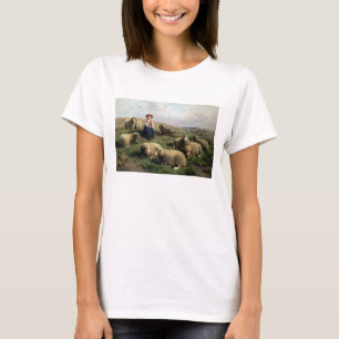 Shepherdess with Sheep in a Landscape T-Shirt