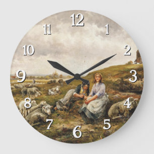 Shepherdesses before the City Gates Large Clock
