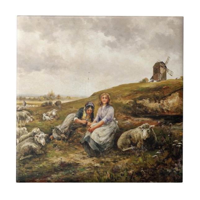 Shepherdesses before the City Gates Tile (Front)