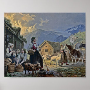 Shepherdess's Hut on the Mountain Poster