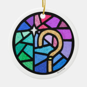 shepherd's crook ceramic tree decoration