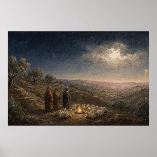Shepherds Keep Watch Nativity Poster (Front)