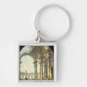 Shepherds with Animals in a Classical Landscape Key Ring