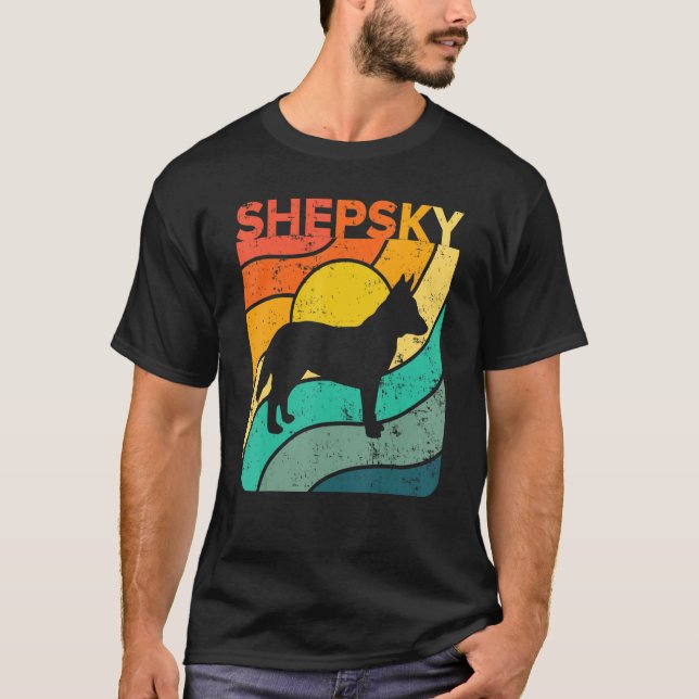 Shepsky Vintage Sunset Mum Dad T-Shirt (Front)