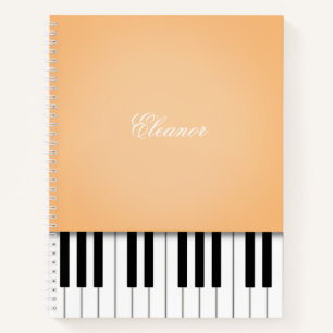 Sherbet Orange Piano Keyboard Custom Noteboo Notebook