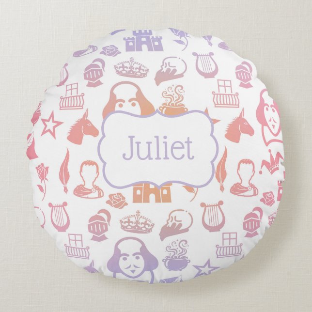 Sherbet Shakespeare Pattern Throw Pillow (Front)