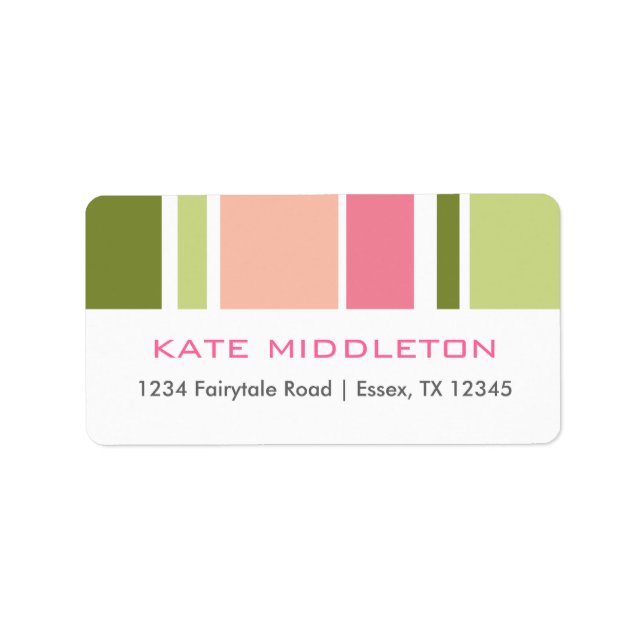 Sherbet Stripes Address Labels Large (Front)