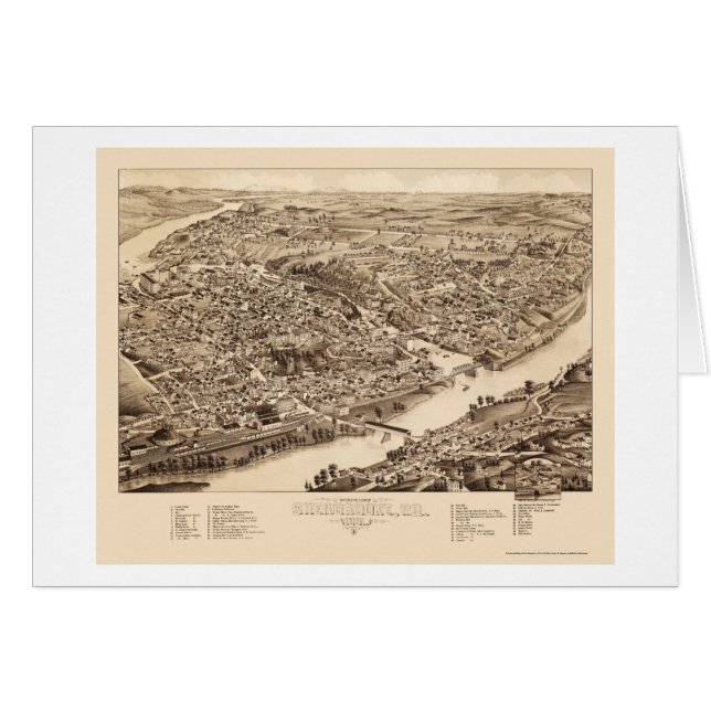 Sherbrooke, Québec, Canada Panoramic Map - 1881 (Front Horizontal)