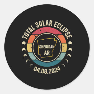 Sheridan Total Solar Eclipse 2024 April 04.08.24  Classic Round Sticker