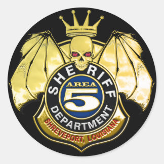 Sheriff Area 5 Badge Classic Round Sticker
