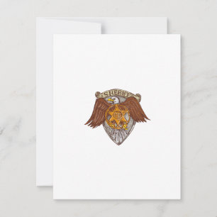 Sheriff Badge American Eagle Shield Drawing