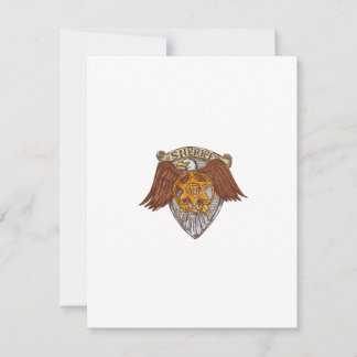 Sheriff Badge American Eagle Shield Drawing